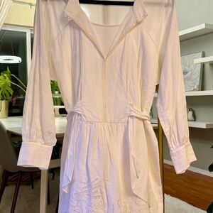 Vanessa Bruno Cream Long Sleeve Shirt Dress